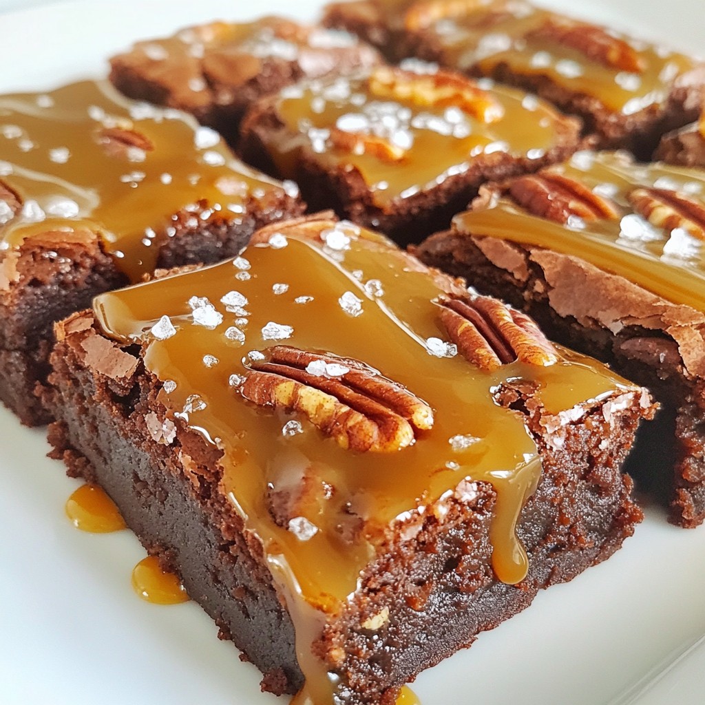 Rich Dessert Caramel Pecan Brownies Indulgent Delight