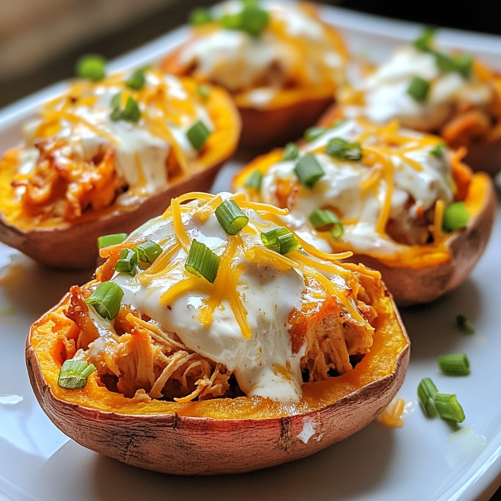 Buffalo Chicken Stuffed Sweet Potatoes Flavor Explosion