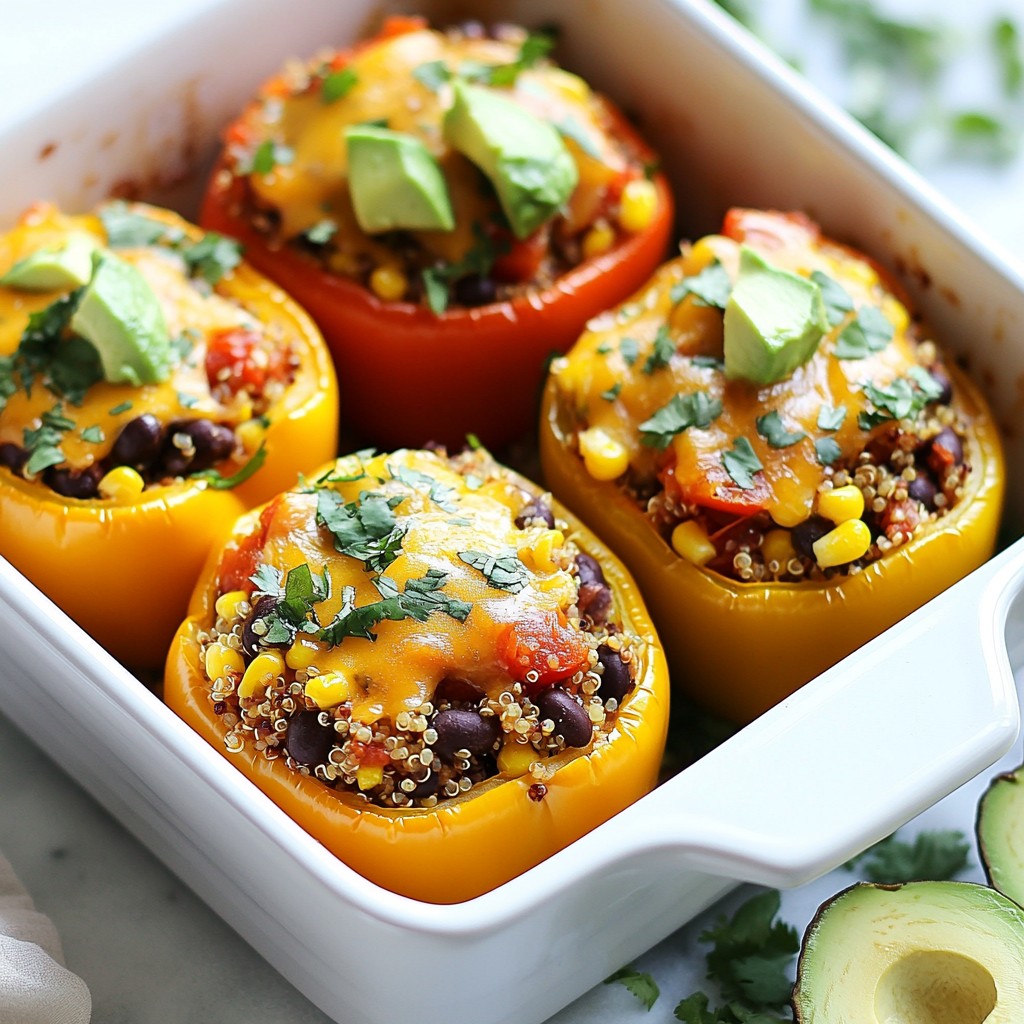 Tex-Mex Quinoa Stuffed Peppers Flavorful Delight