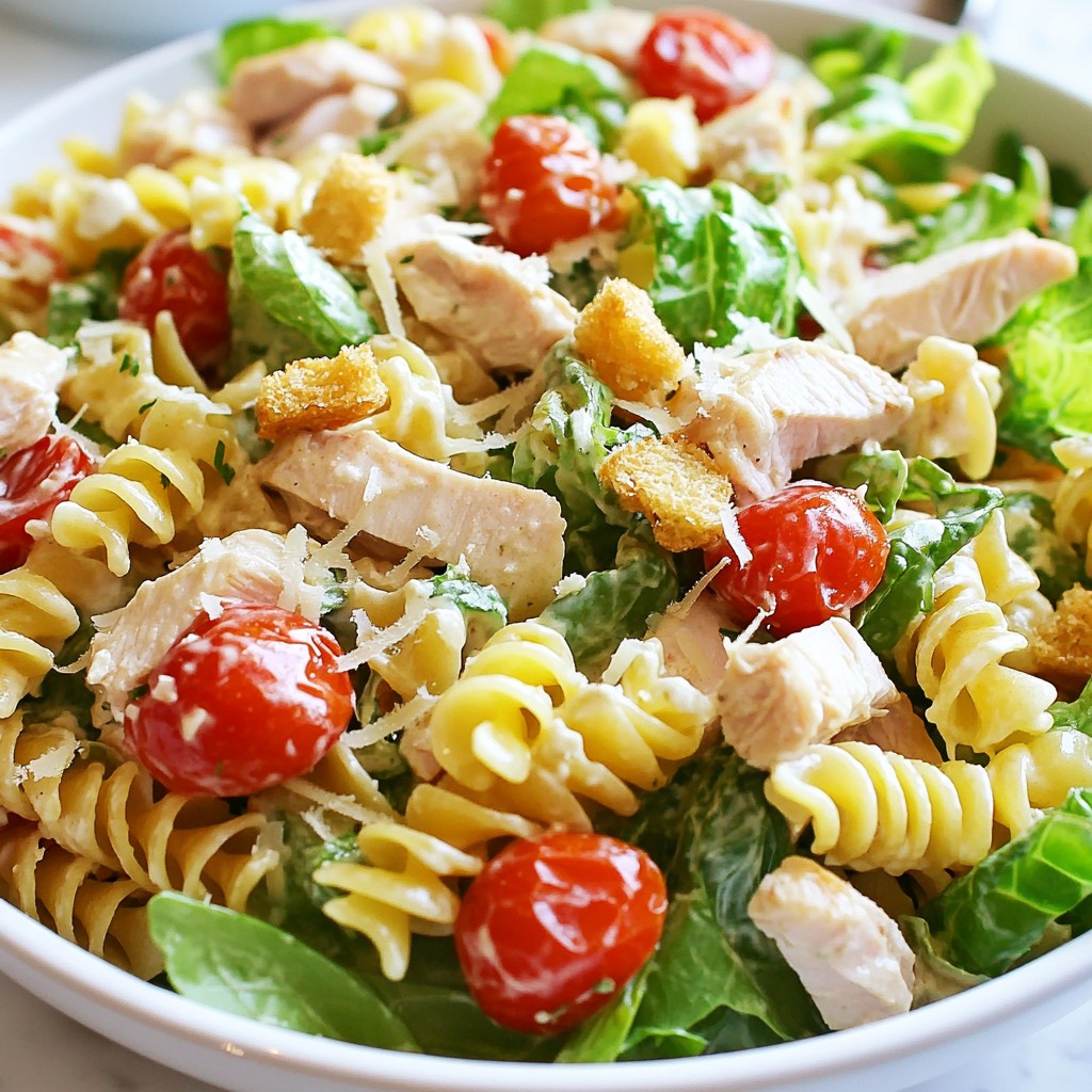 Chicken Caesar Pasta Salad Tasty and Fresh Meal