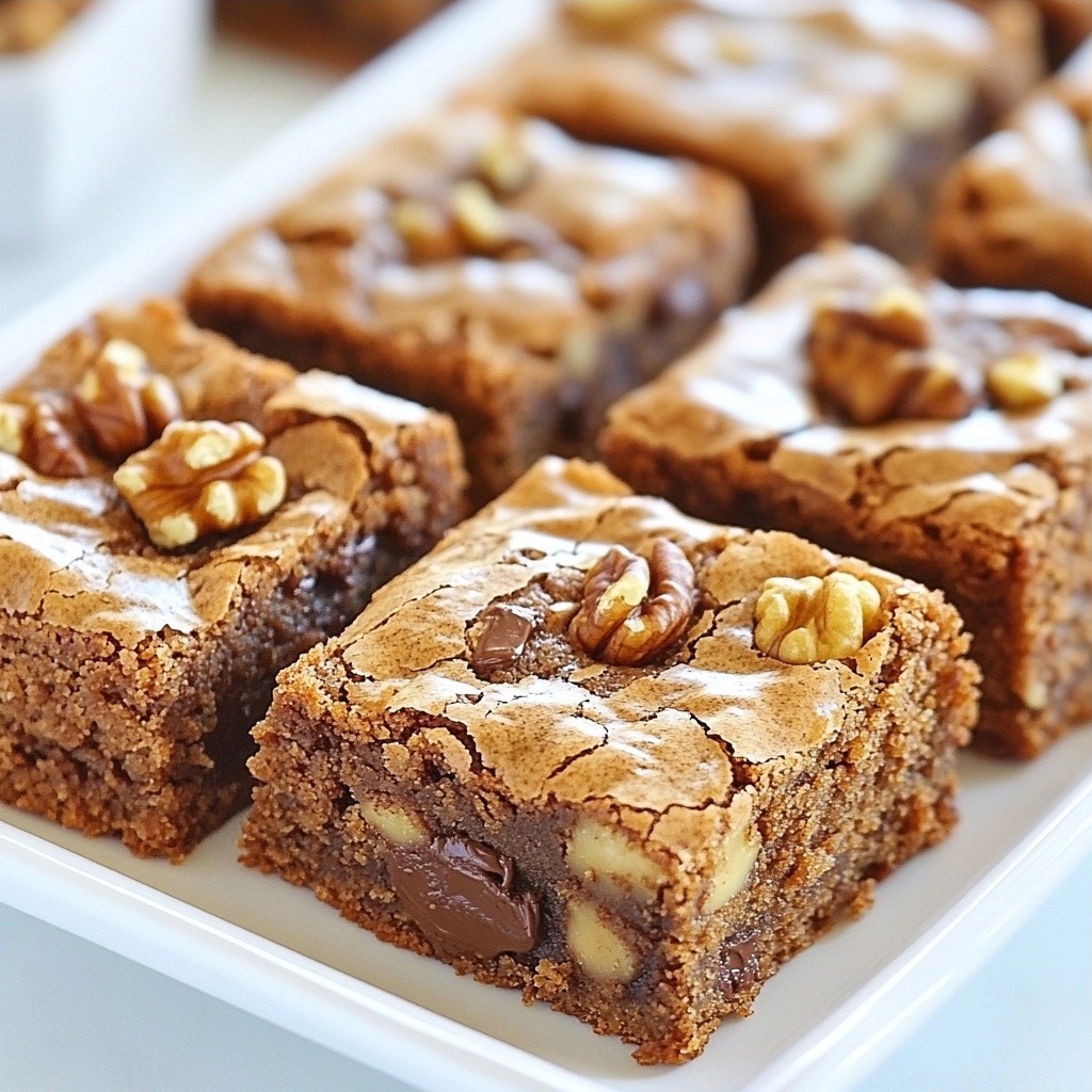 Fudgy Sweet Mocha Walnut Blondies Easy and Quick Recipe