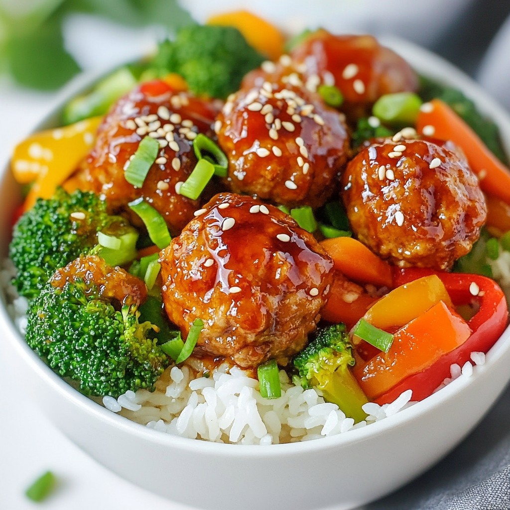 Honey Teriyaki Meatball Bowls Flavorful Dinner Idea