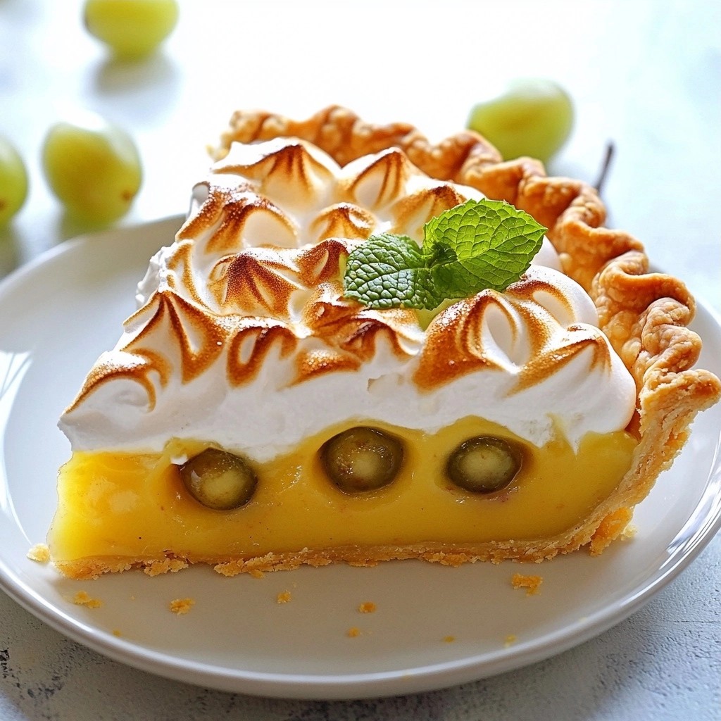 Classic Baking Gooseberry Meringue Pie Delightful Treat