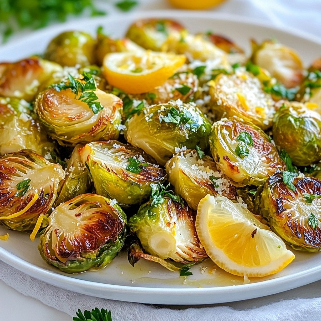 Lemon Garlic Roasted Brussels Sprouts Tasty Side Dish