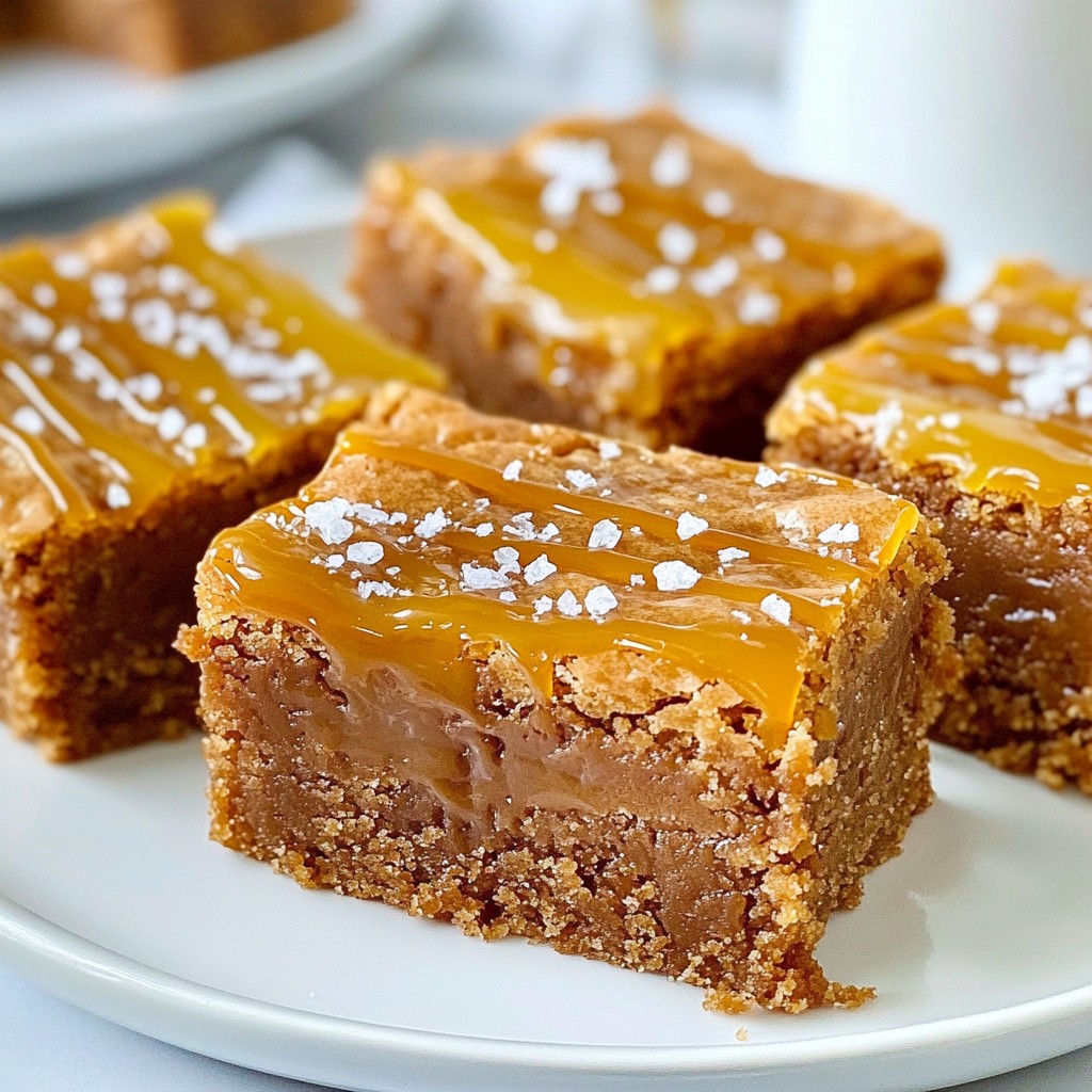 Fudgy Baking Salted Caramel Blondies Delightful Treat