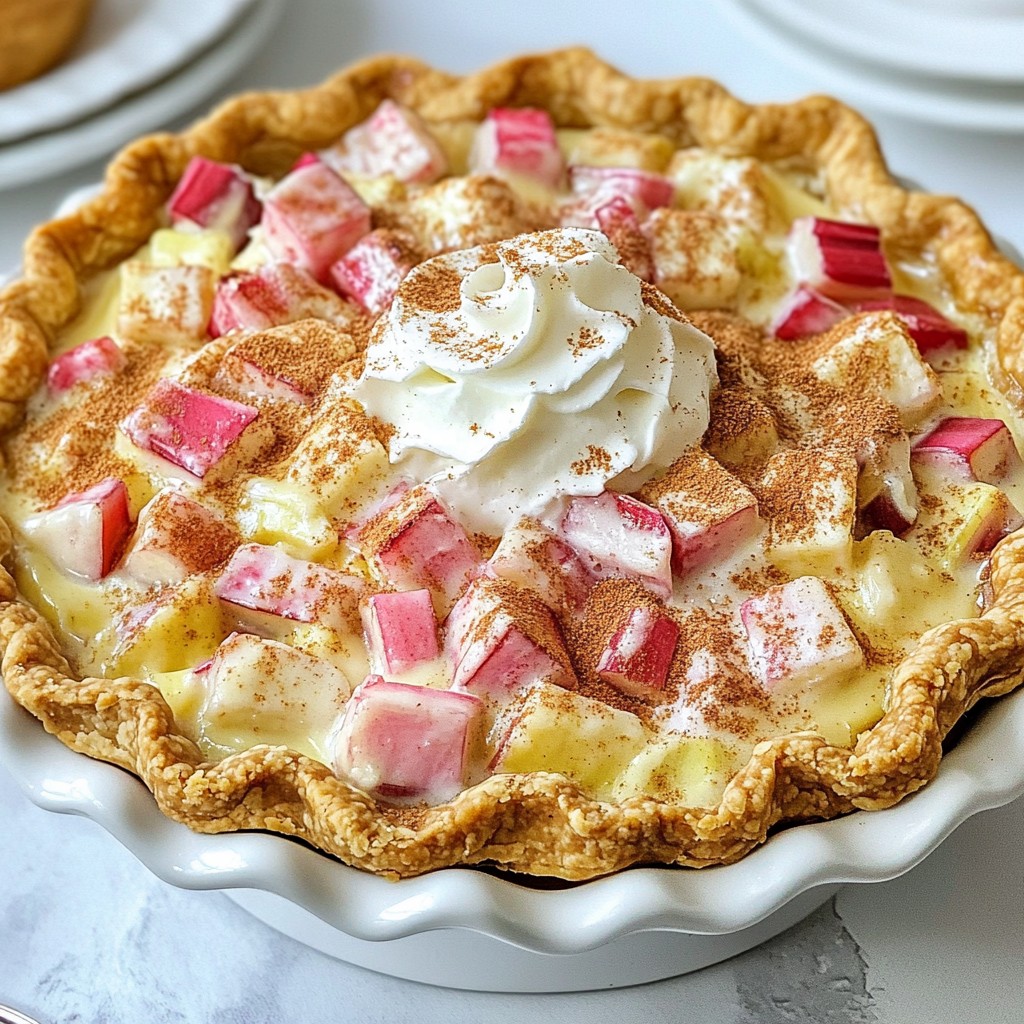 Classic Baking Rhubarb Custard Pie Delight Recipe
