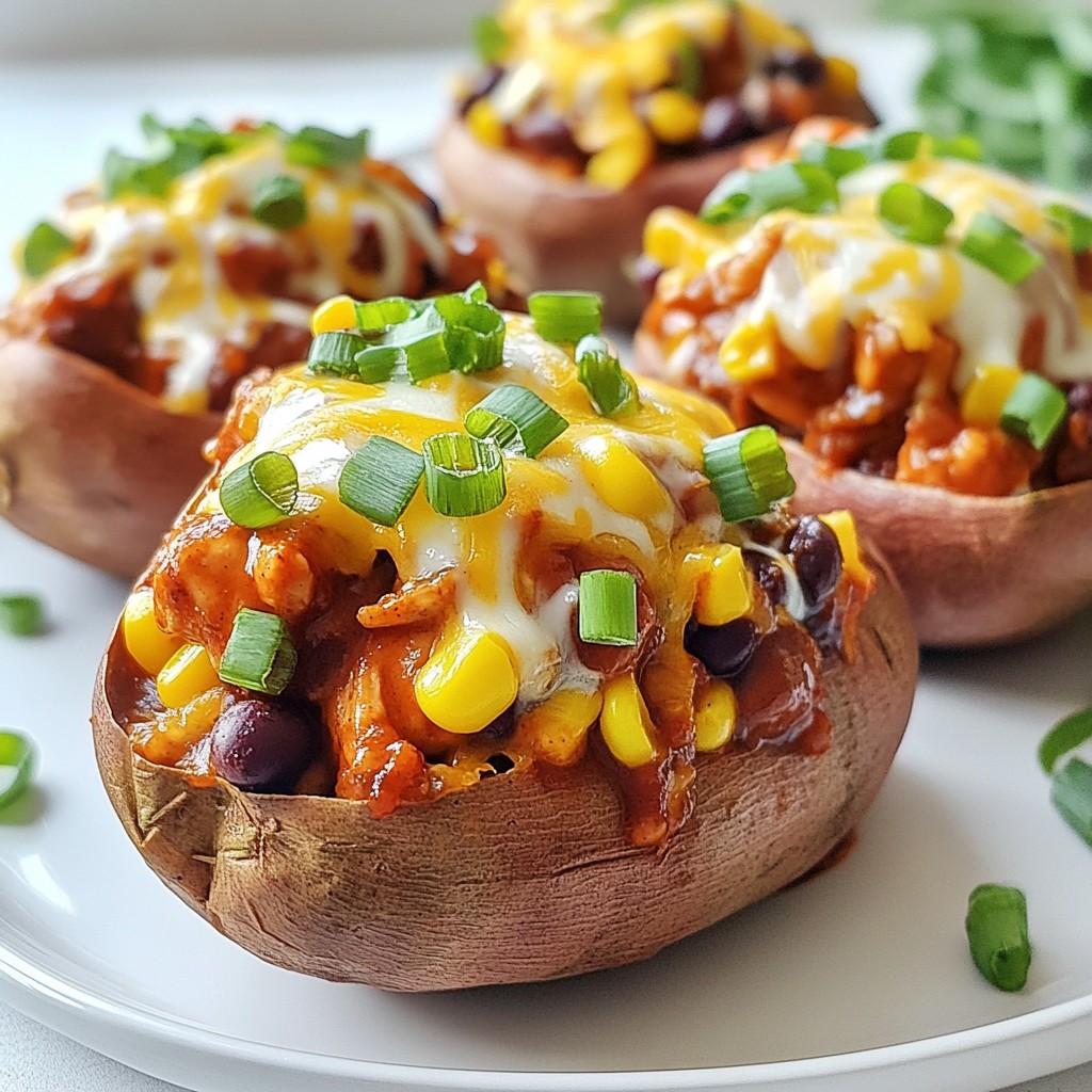 BBQ Chicken Stuffed Sweet Potatoes Tasty and Easy Meal