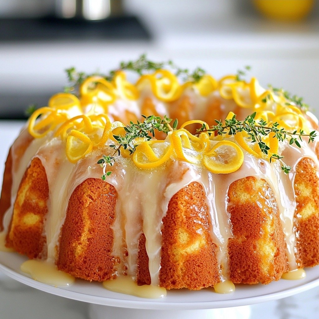Fluffy Dessert Lemon Thyme Bundt Cake Delight