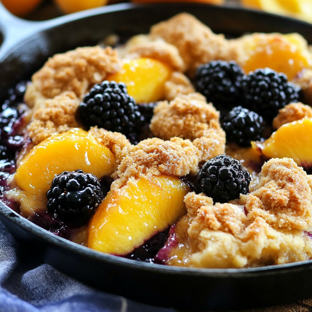 Blackberry Peach Cobbler Skillet Delightful Dessert