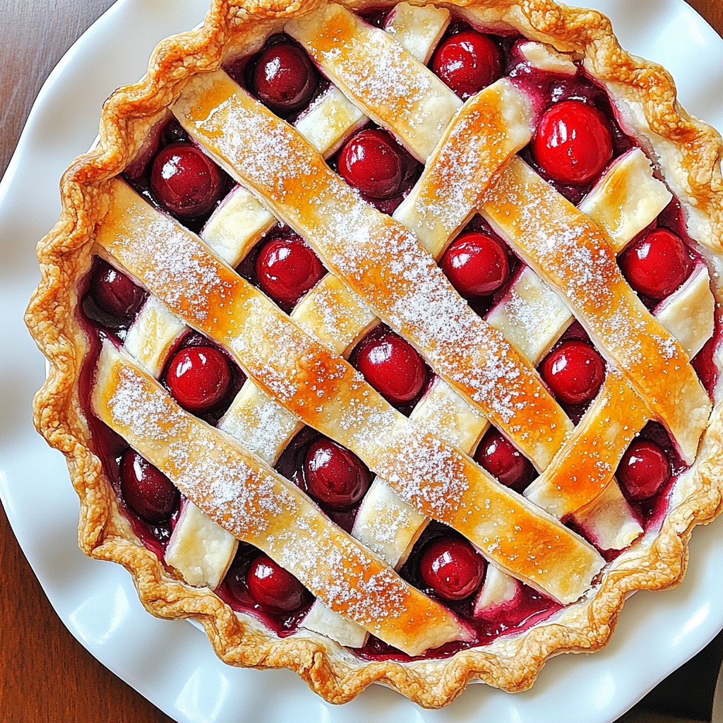Classic Sweet Cherry Lattice Top Pie Delightful Treat