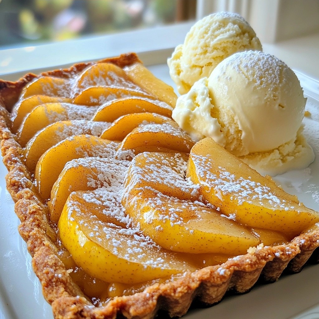 Classic Dessert Spiced Pear Tart with Almond Crust Delight