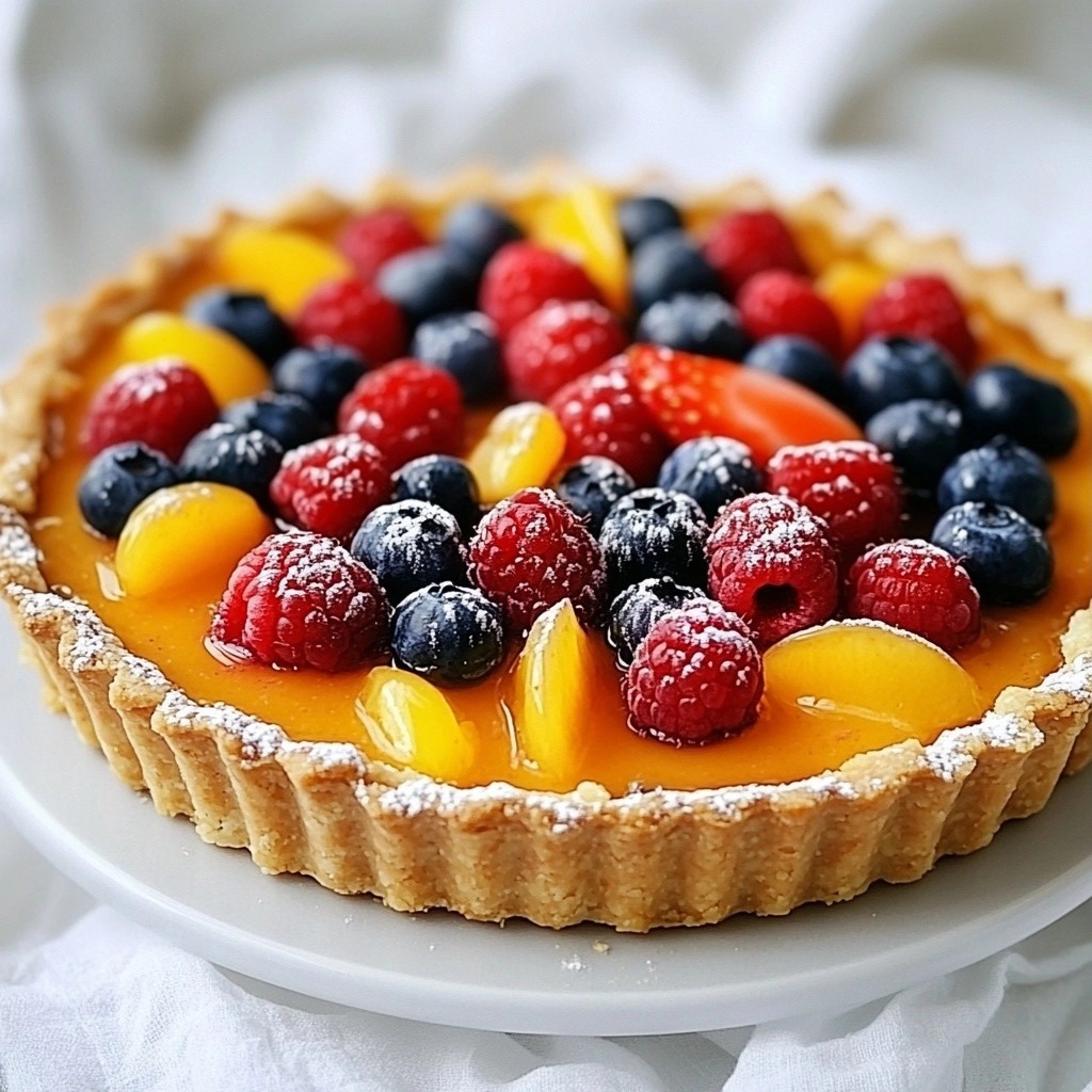 Classic Baking Apricot Berry Tart with Almond Crust Delight