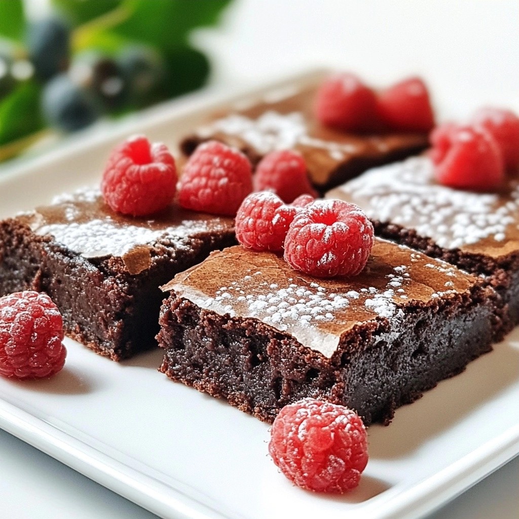 Fudgy Dessert Chocolate Raspberry Brownie Bars Delight