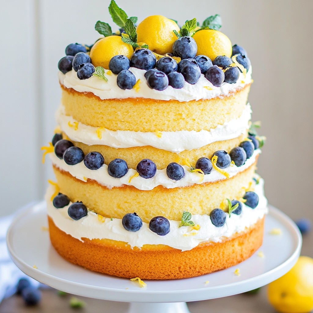 Fluffy Cake Lemon Blueberry Layer Cake Delight