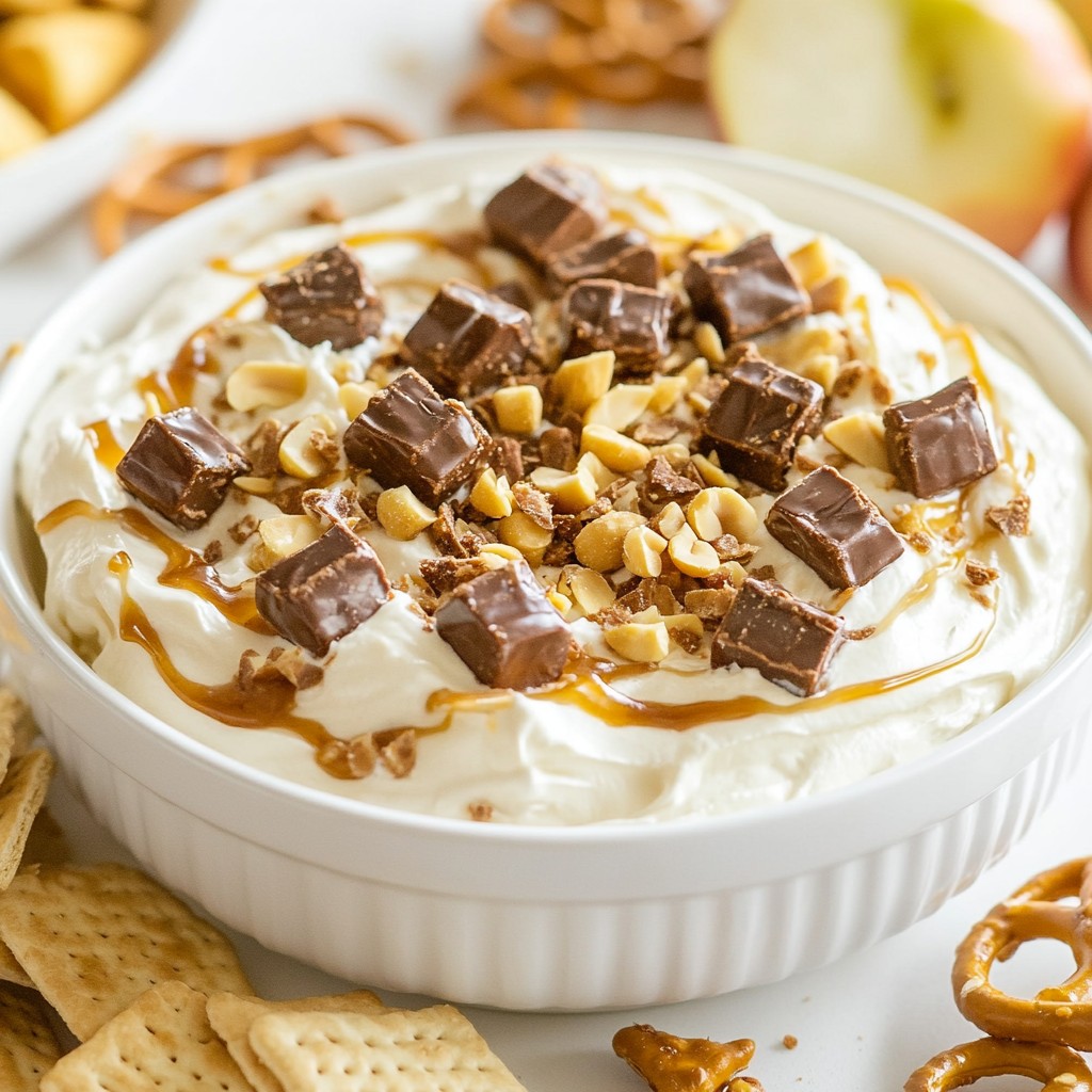 Snickers Cheesecake Dip Creamy and Irresistible Treat