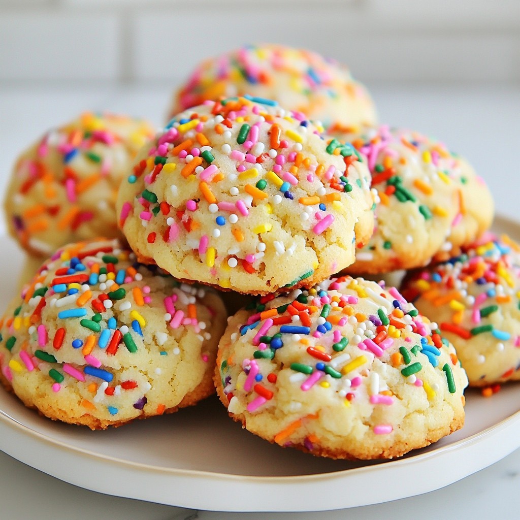 Rainbow Sprinkle Birthday Cake Cookies Delightful Treat