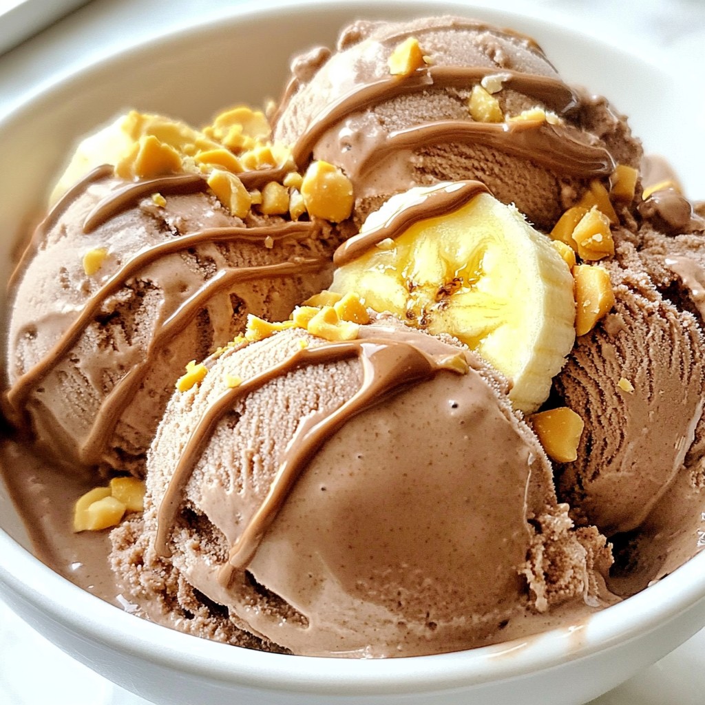 Chocolate Peanut Butter Banana Ice Cream Delight