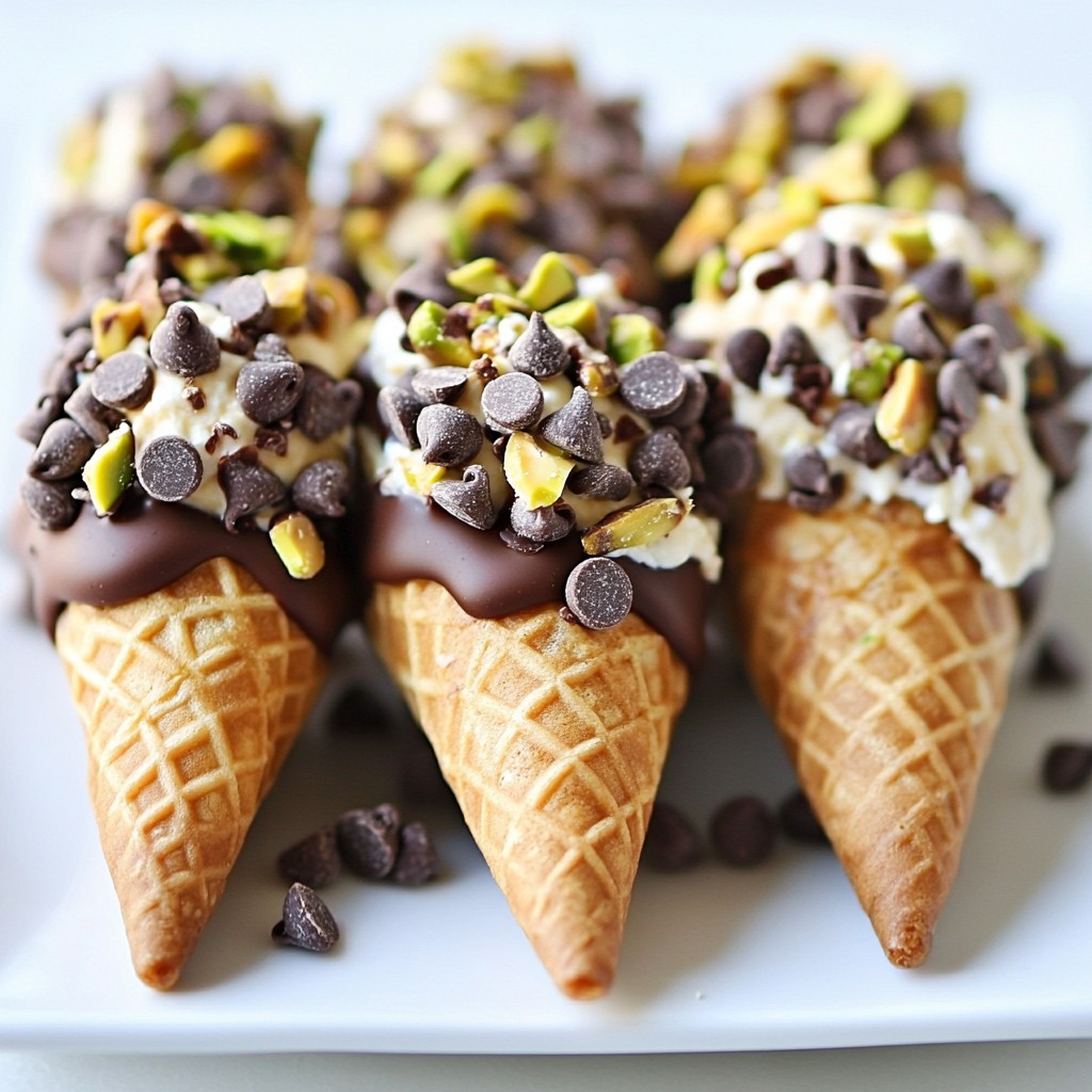Chocolate Dipped Cannoli Cones Delicious Treat Recipe