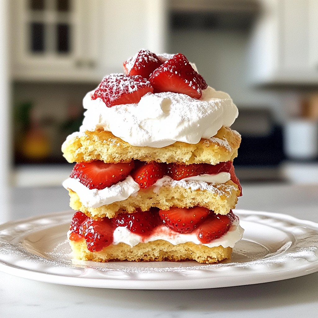 Fluffy Dessert Strawberry Shortcake with Whipped Cream