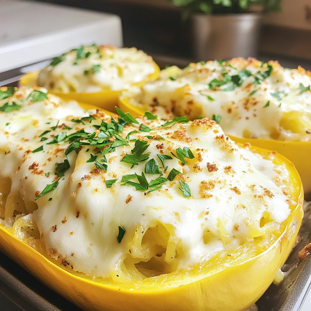 Spaghetti Squash Alfredo Bake Creamy and Flavorful Dish