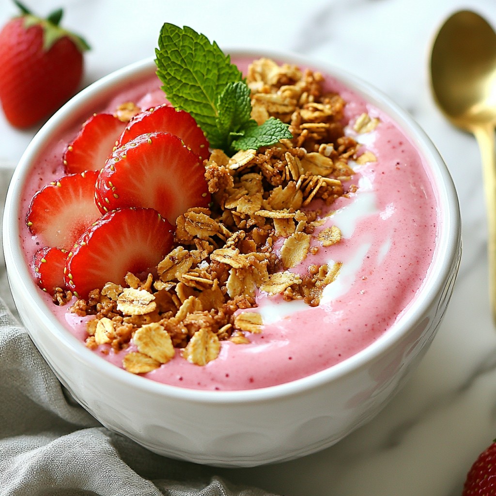 Strawberry Cheesecake Smoothie Bowl Fresh and Creamy Treat