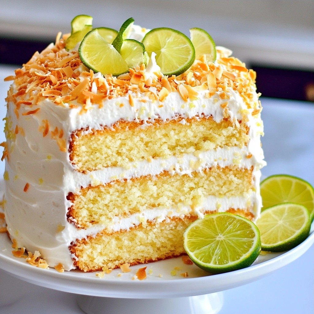 Fluffy Desserts Coconut Lime Layer Cake Recipe