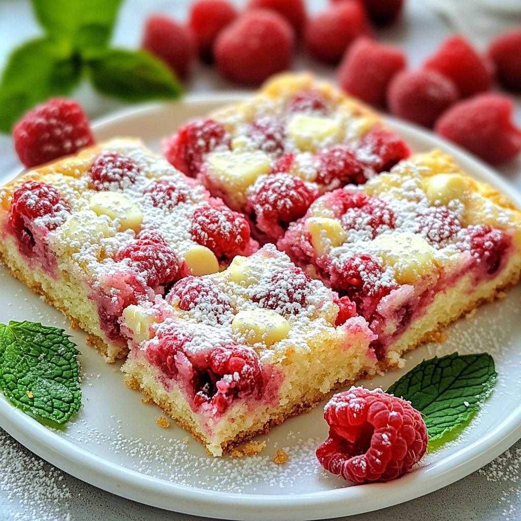 Chewy Dessert Raspberry White Chocolate Bars Delight