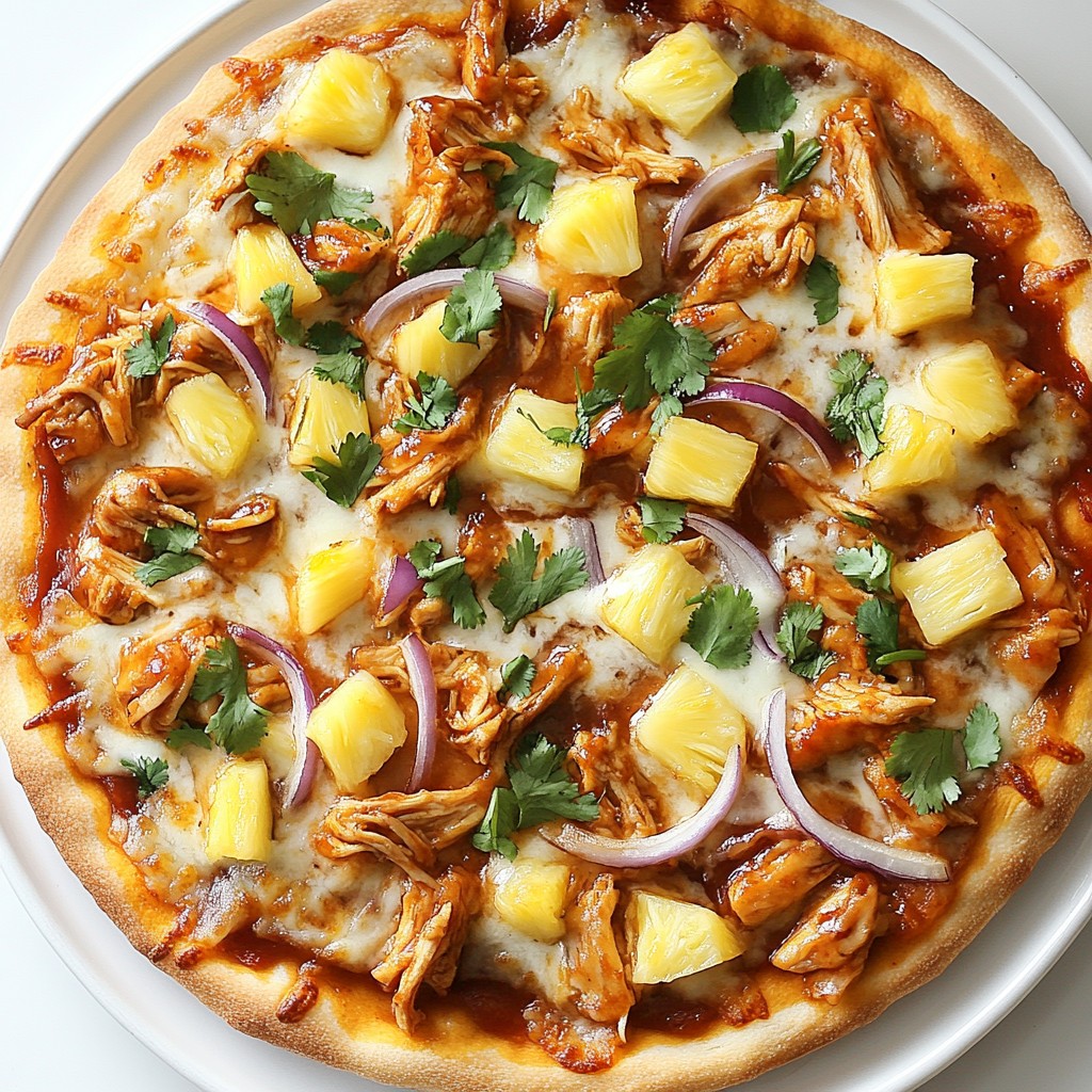 Hawaiian BBQ Chicken Pizza Flavorful Dinner Delight