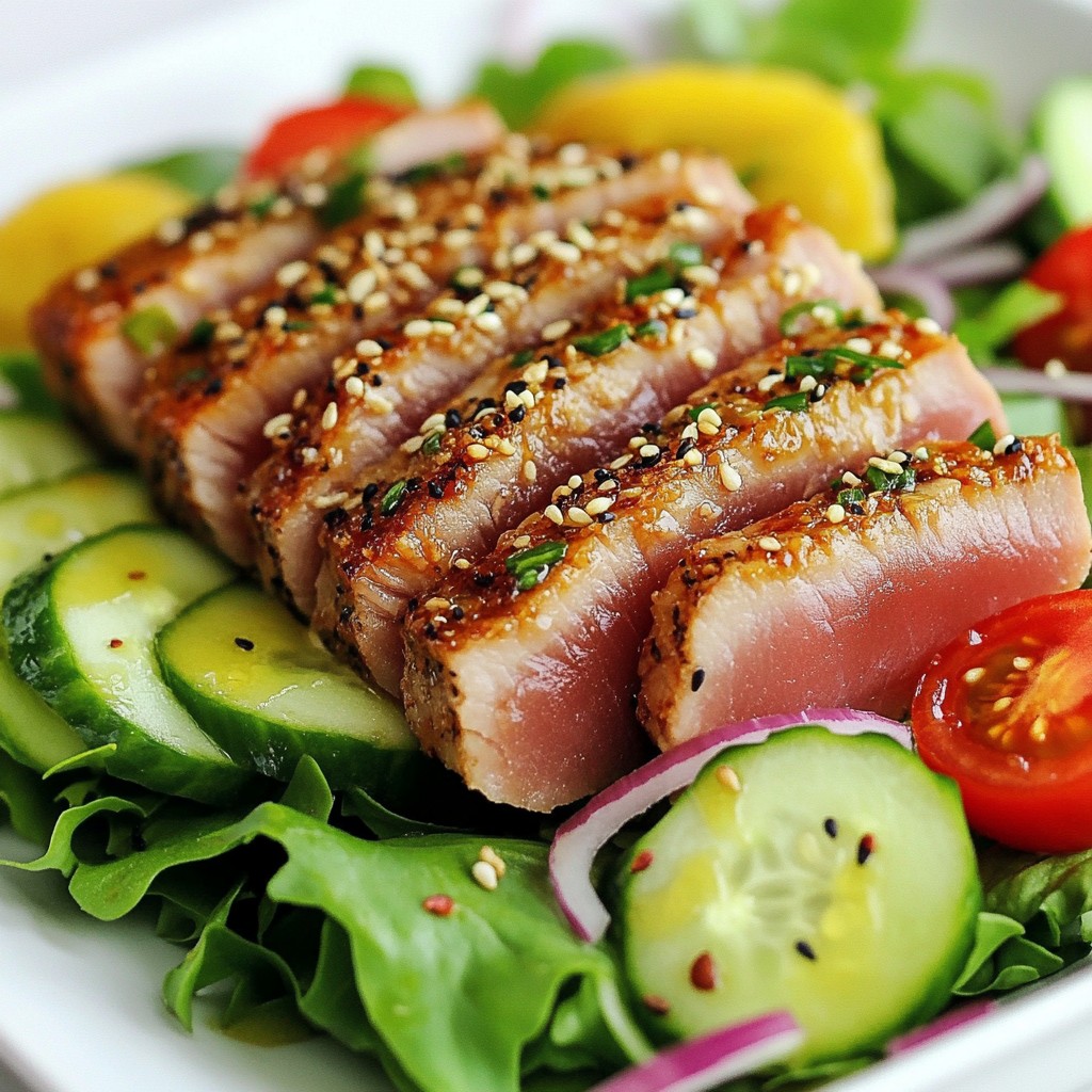 Sesame Crusted Ahi Tuna Salad Fresh and Flavorful Dish