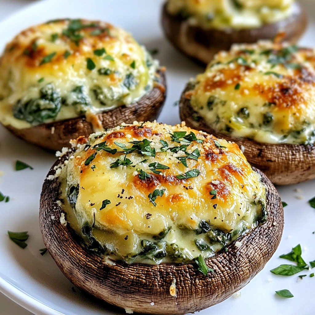 Spinach Artichoke Stuffed Mushrooms Irresistible Treat