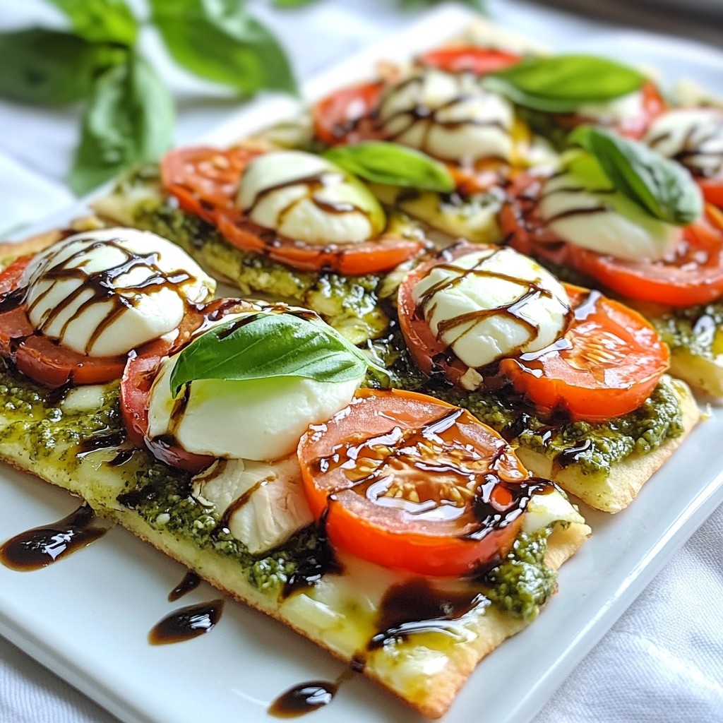 Pesto Chicken Caprese Flatbread Flavorful Simple Meal