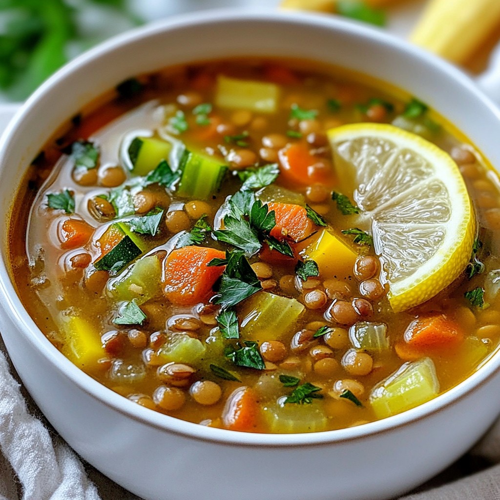Detox Lentil Vegetable Soup Healthy and Nourishing Meal
