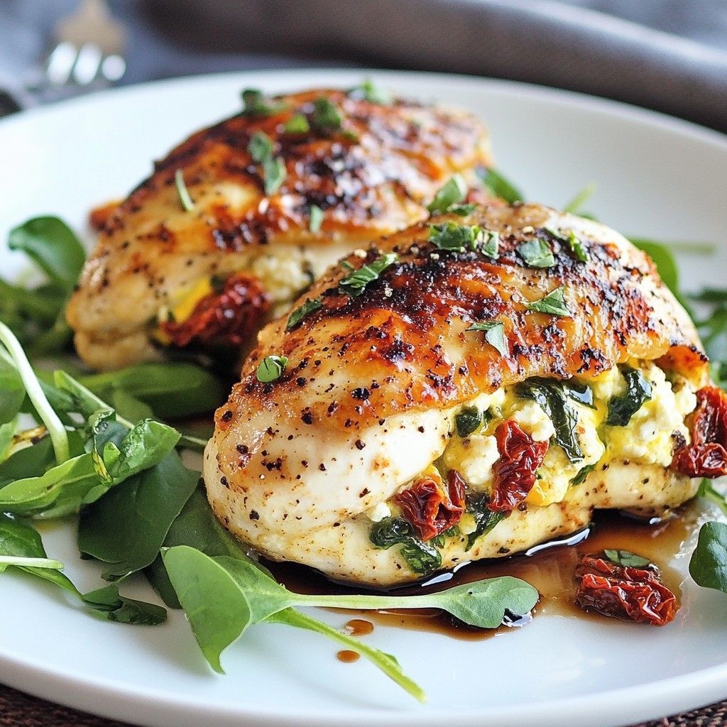 Sun Dried Tomato Feta Stuffed Chicken Delight