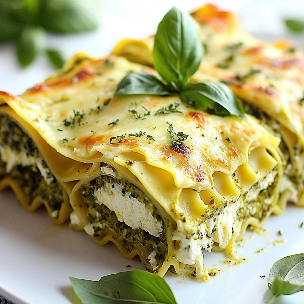 Creamy Pesto Chicken Lasagna Roll Ups Savory Delight