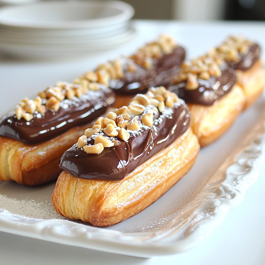 Chocolate Hazelnut Éclairs Fluffy and Tasty Treat