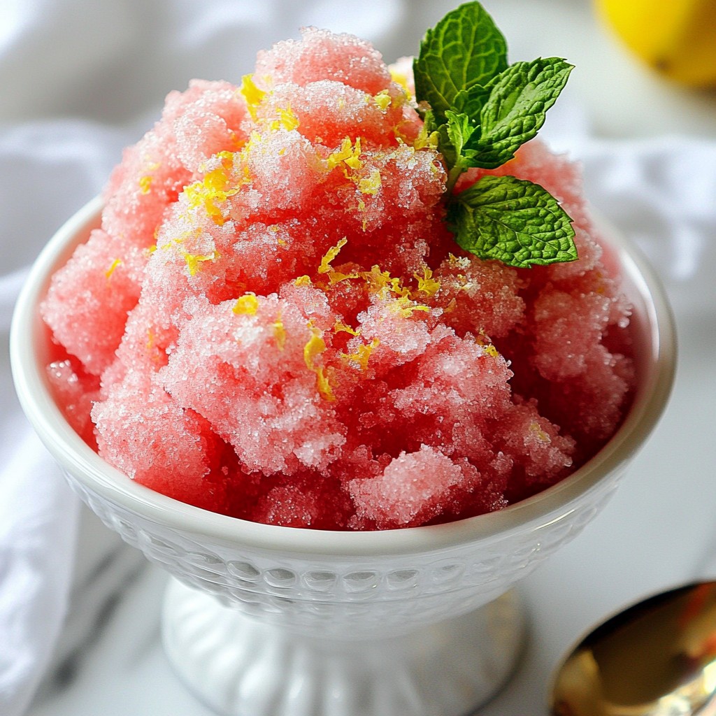 Sparkling Rose Watermelon Granita Refreshing Treat